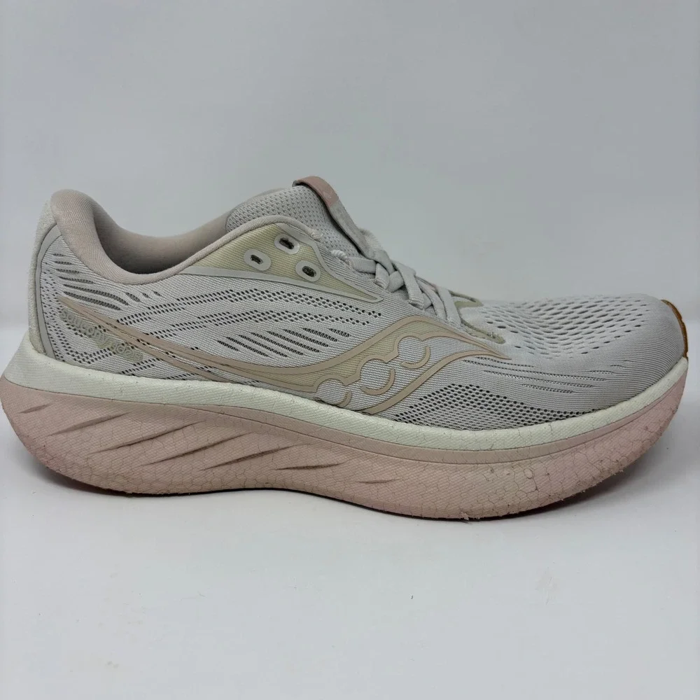 Saucony Ride 18 Womens Size 8 Grey Pink Athletic Running Shoes (S11000-224)